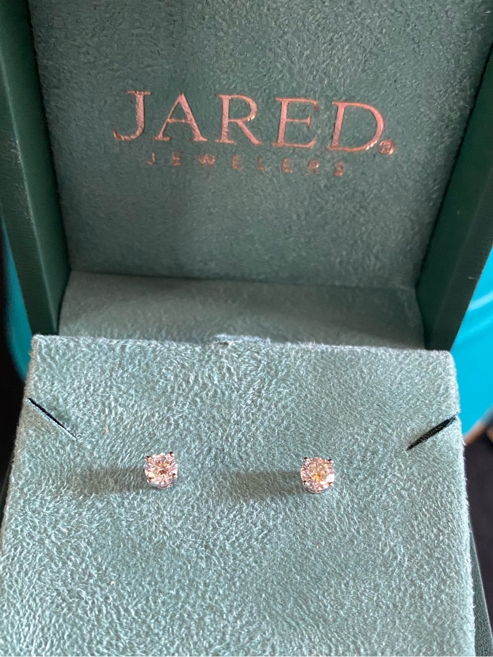 Jared white gold/lab grown White Diamond Stud Earrings 1/2 carat